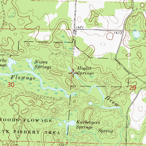 Topographic Map of Hoglot Springs, WI