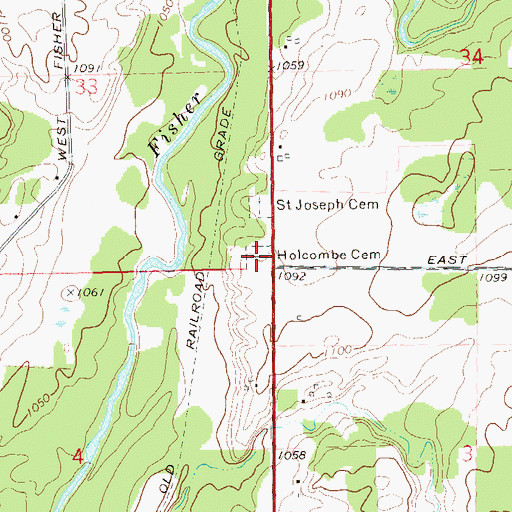 Topographic Map of Holcombe Cemetery, WI