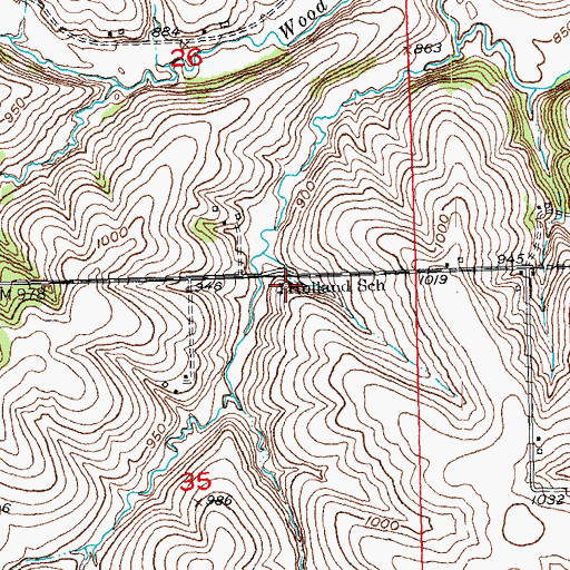 Topographic Map of Holland School, WI