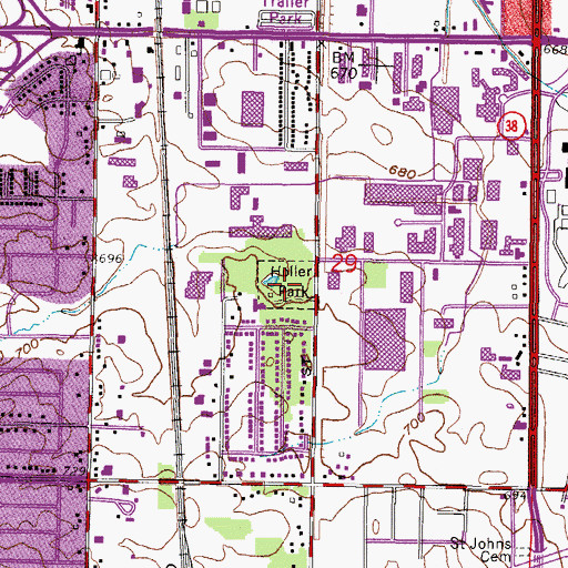 Topographic Map of Holler Park, WI