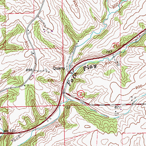 Topographic Map of Hollow Branch, WI