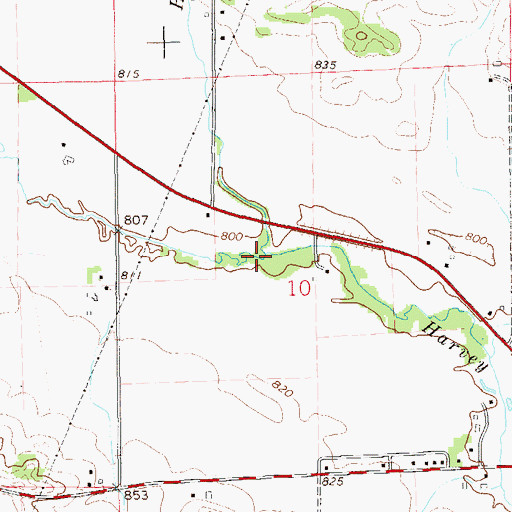 Topographic Map of Holmes Creek, WI