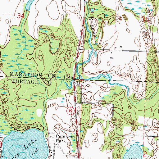 Topographic Map of Holt Creek, WI