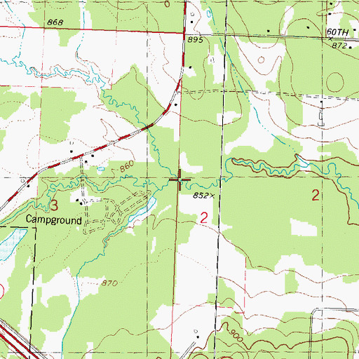 Topographic Map of Holtzlander Creek, WI