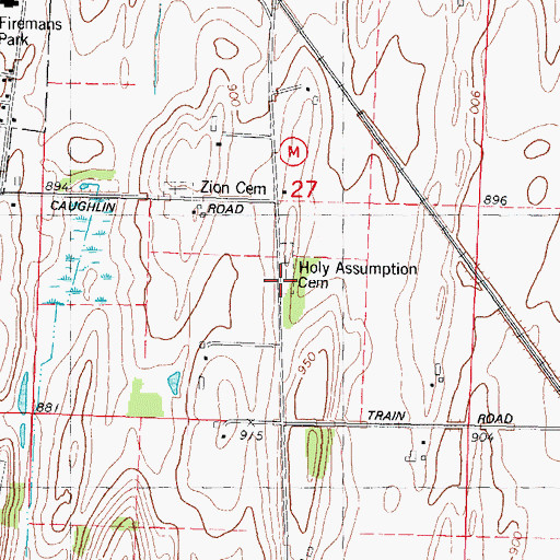 Topographic Map of Holy Assumption Cemetery, WI