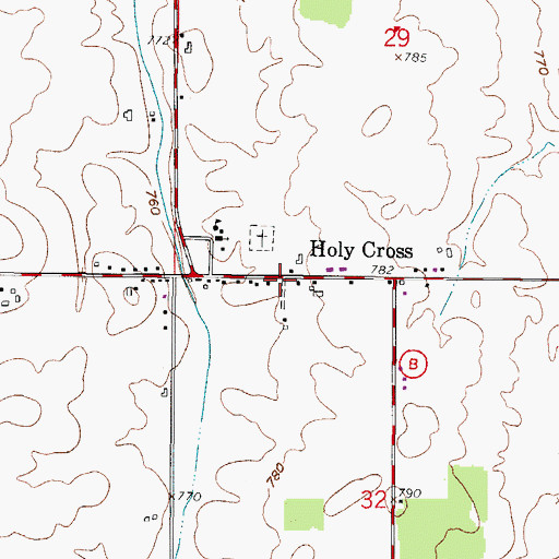 Topographic Map of Holy Cross, WI