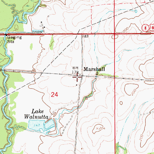 Topographic Map of Marshall, AL