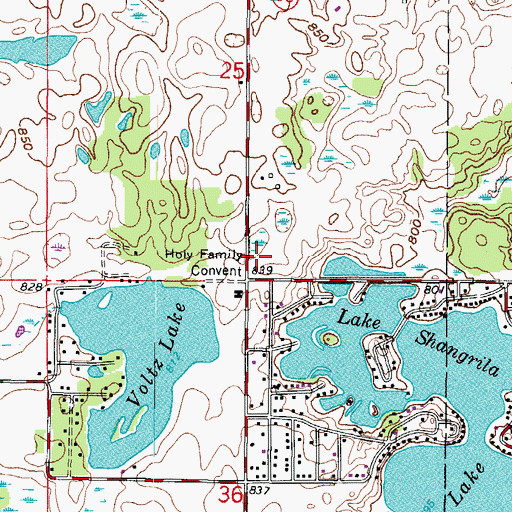 Topographic Map of Holy Family Convent, WI