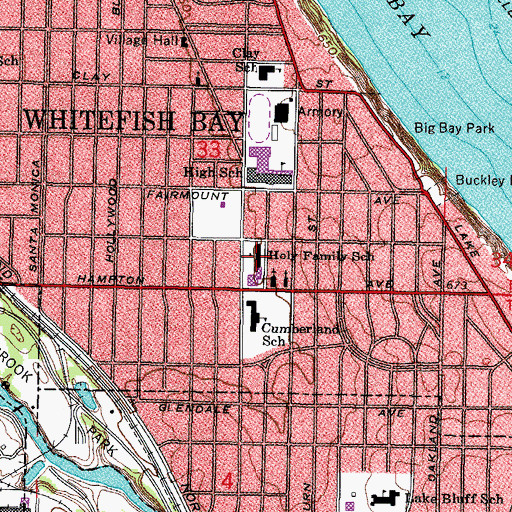 Topographic Map of Holy Family Parish School, WI