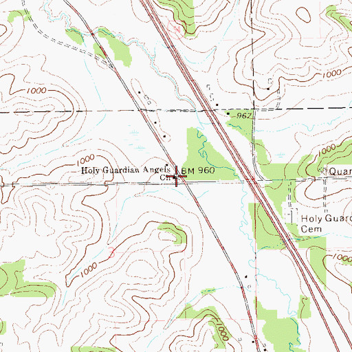 Topographic Map of Holy Guardian Angels Church, WI