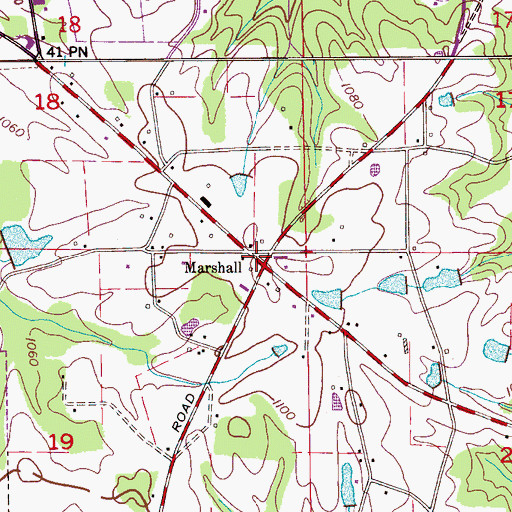 Topographic Map of Marshall, AL