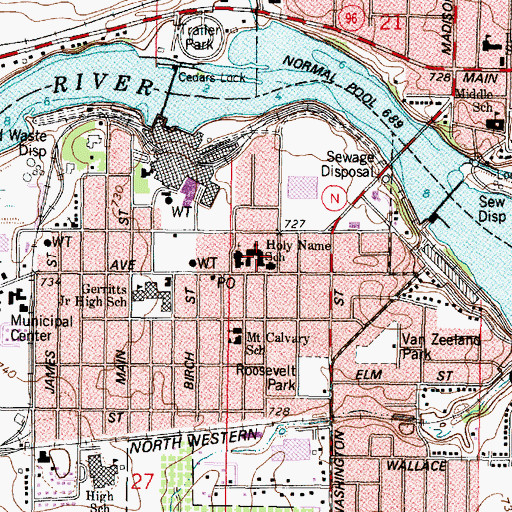 Topographic Map of Appleton Christian School, WI