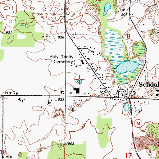 Topographic Map of Holy Trinity Cemetery, WI