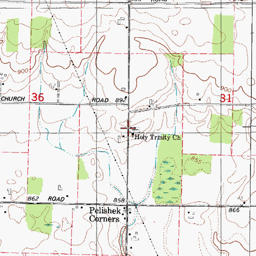 Topographic Map of Holy Trinity Church, WI