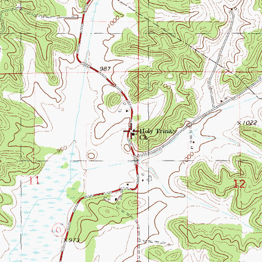 Topographic Map of Holy Trinity Church, WI