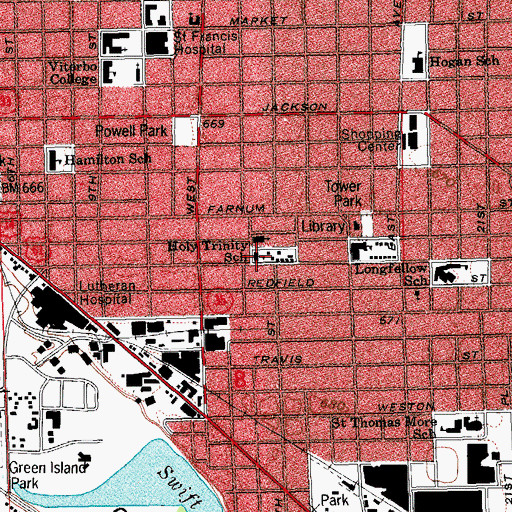 Topographic Map of Holy Trinity School, WI