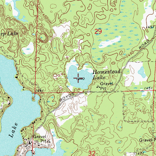 Topographic Map of Homestead Lake, WI