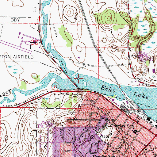 Topographic Map of Honey Creek, WI
