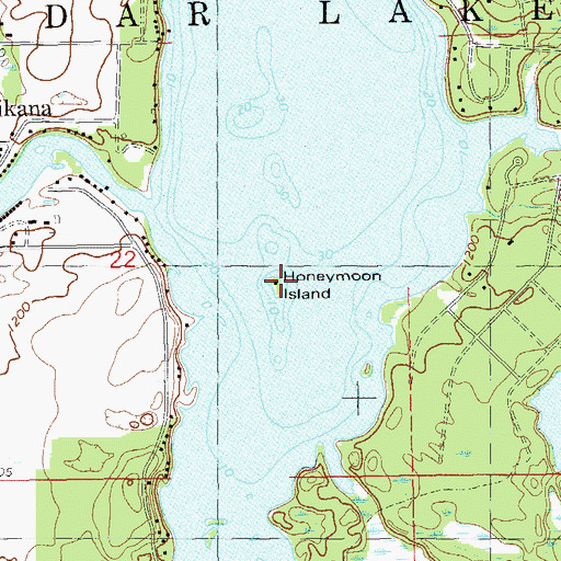Topographic Map of Honeymoon Island, WI