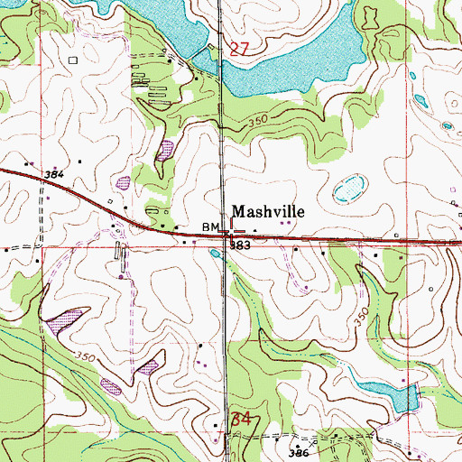 Topographic Map of Mashville, AL