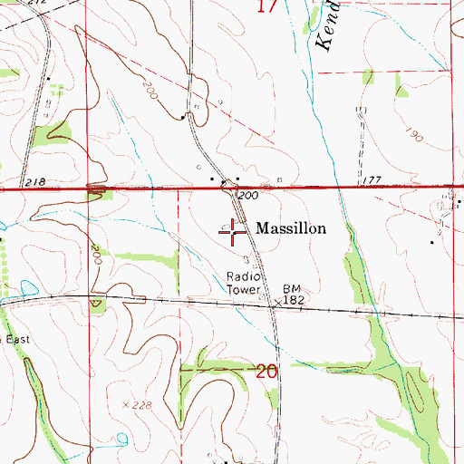 Topographic Map of Massillon, AL