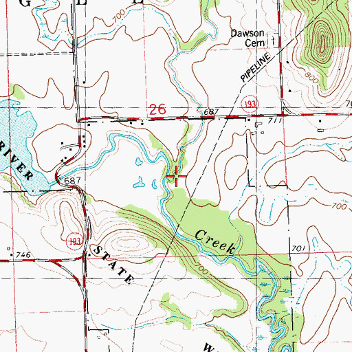 Topographic Map of Hoosier Hollow, WI