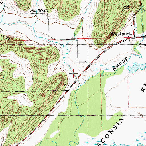 Topographic Map of Hoover Hollow, WI