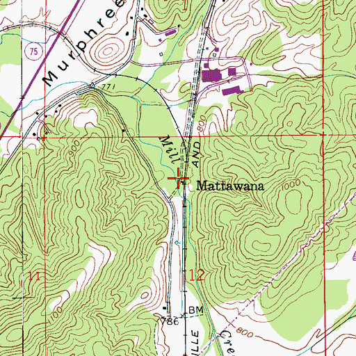 Topographic Map of Mattawana, AL