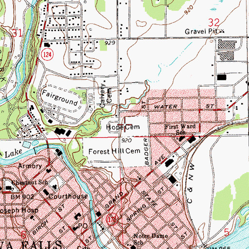 Topographic Map of Hope Cemetery, WI