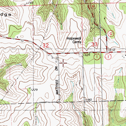 Topographic Map of Hopewell Ridge, WI