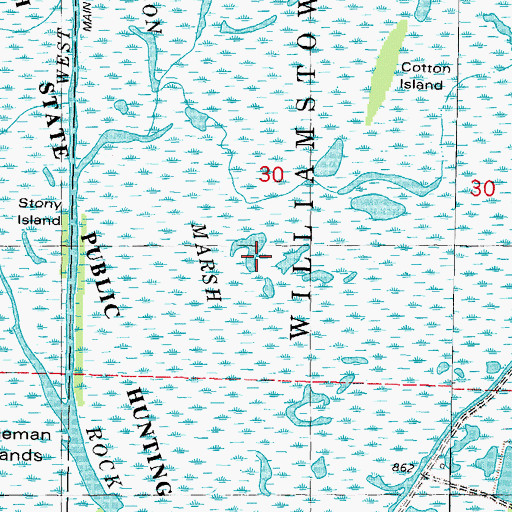 Topographic Map of Horicon Marsh State Public Hunting Grounds, WI