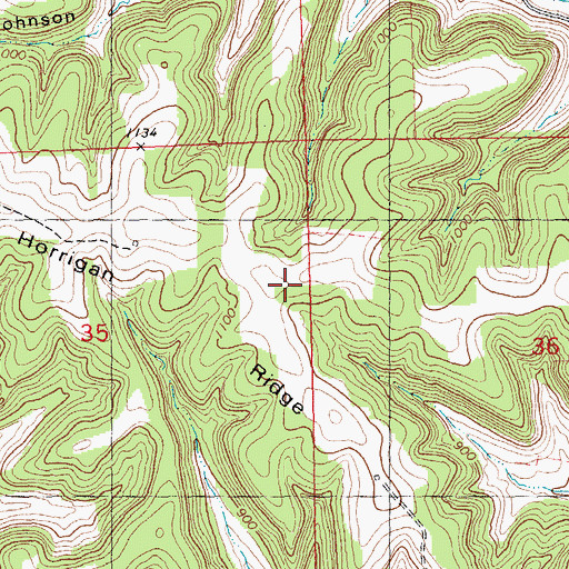 Topographic Map of Horrigan Ridge, WI