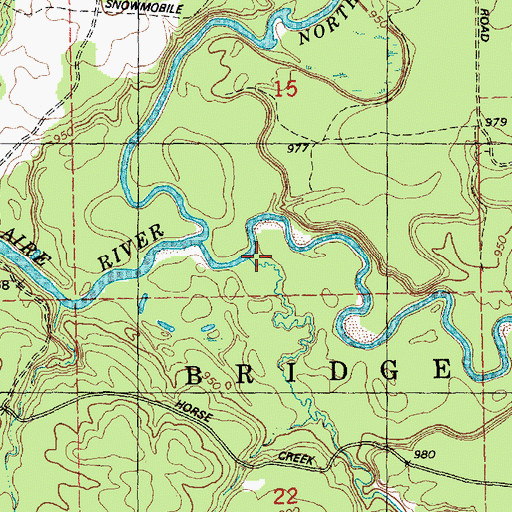 Topographic Map of Horse Creek, WI