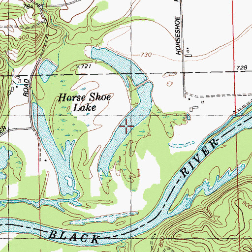 Topographic Map of Horse Shoe Lake, WI