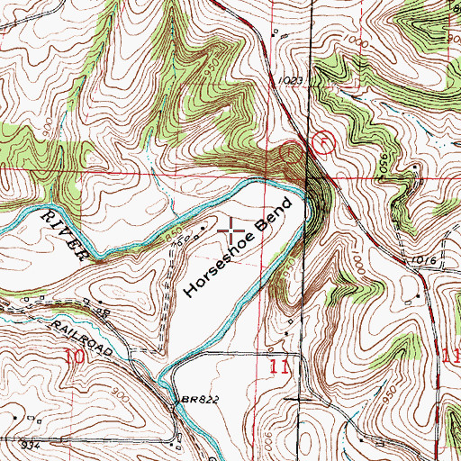 Topographic Map of Horseshoe Bend, WI