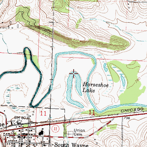 Topographic Map of Horseshoe Lake, WI