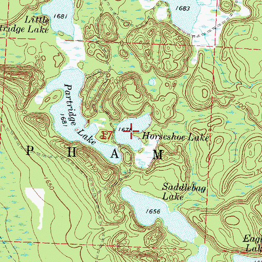 Topographic Map of Horseshoe Lake, WI