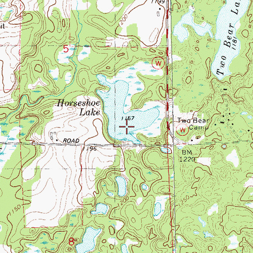 Topographic Map of Horseshoe Lake, WI