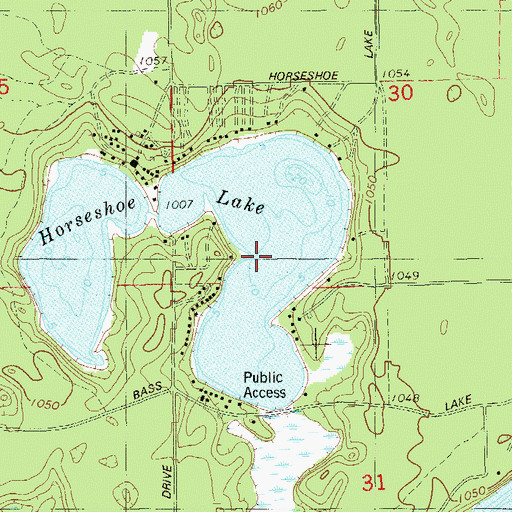 Topographic Map of Horseshoe Lake, WI