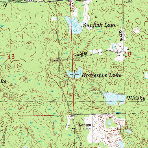 Topographic Map of Horseshoe Lake, WI