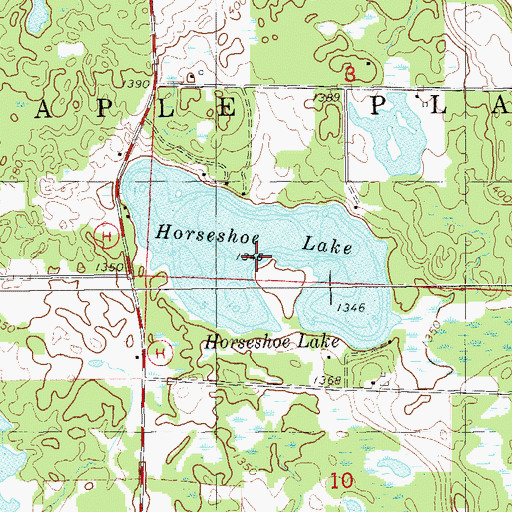 Topographic Map of Horseshoe Lake, WI