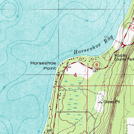 Topographic Map of Horseshoe Point, WI
