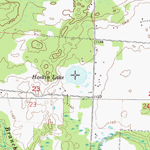 Topographic Map of Hoskin Lake, WI