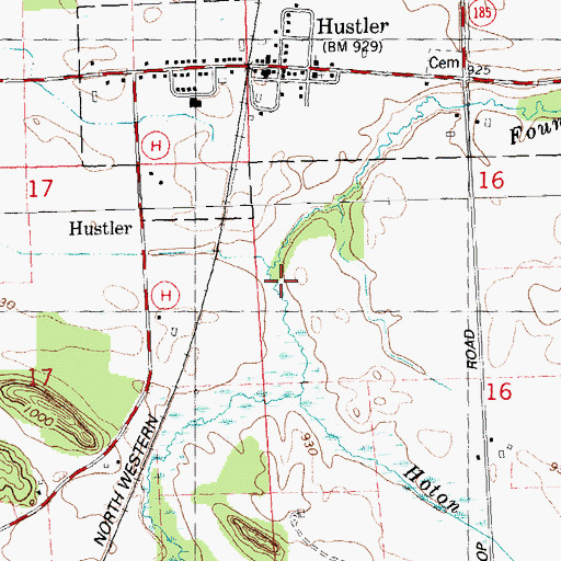 Topographic Map of Hoton Creek, WI
