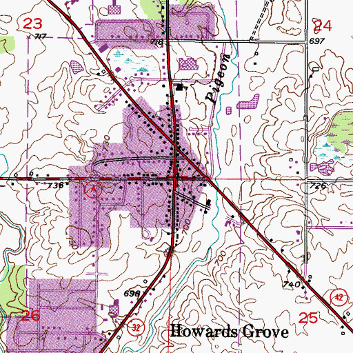 Topographic Map of Howards Grove, WI