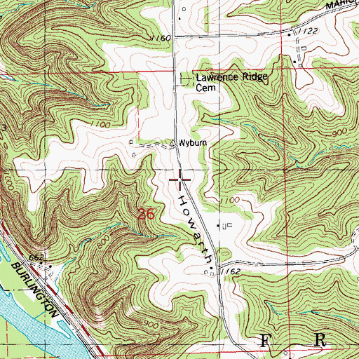 Topographic Map of Howarth Ridge, WI
