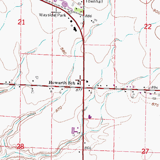 Topographic Map of Howarth School, WI
