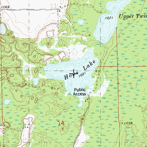 Topographic Map of Howe Lake, WI