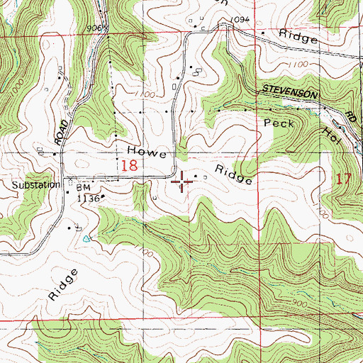 Topographic Map of Howe Ridge, WI
