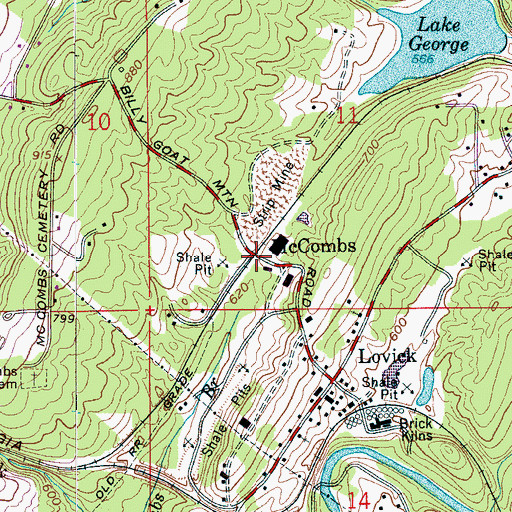 Topographic Map of McCombs, AL